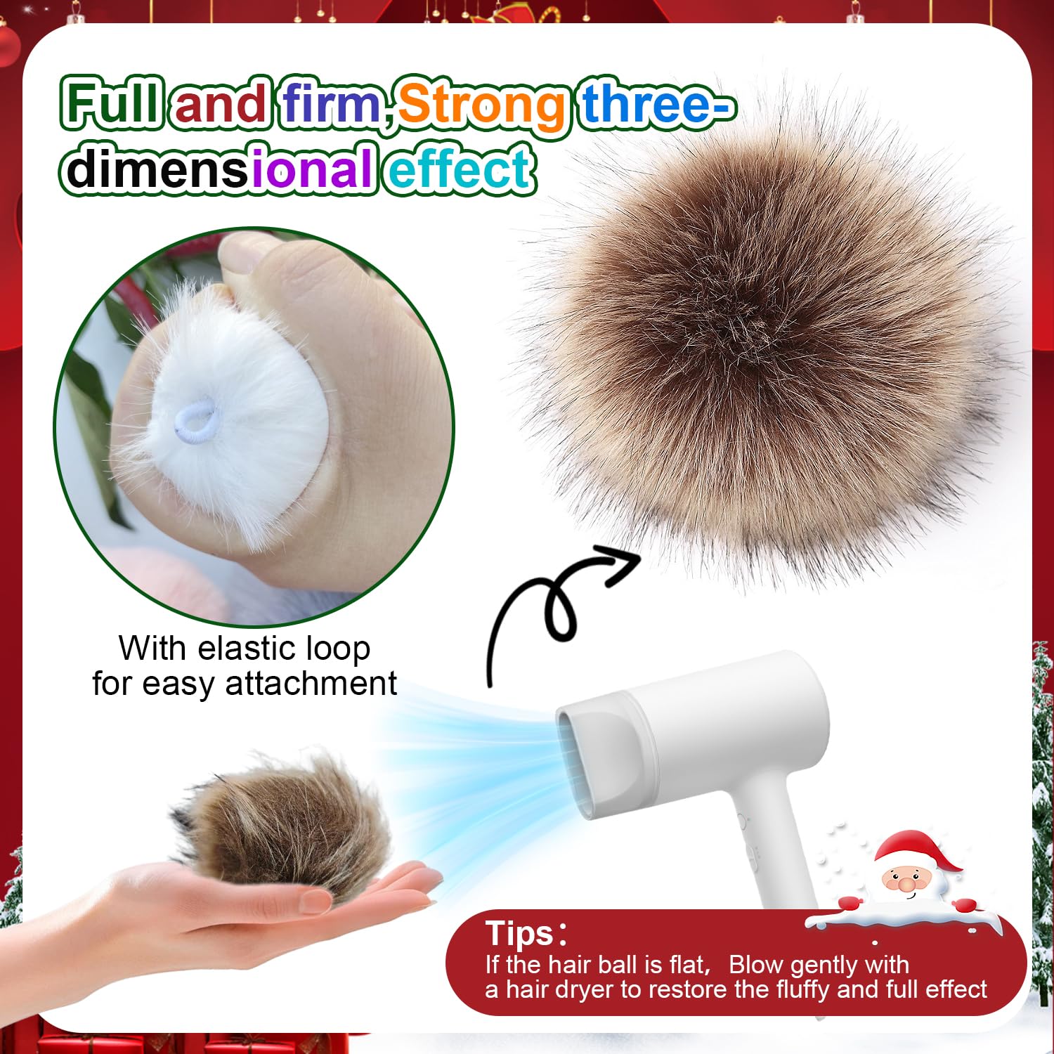 Siyrdxcbt 24 Pompon Fourrure Pour Bonnet Chacun D'un Diamètre