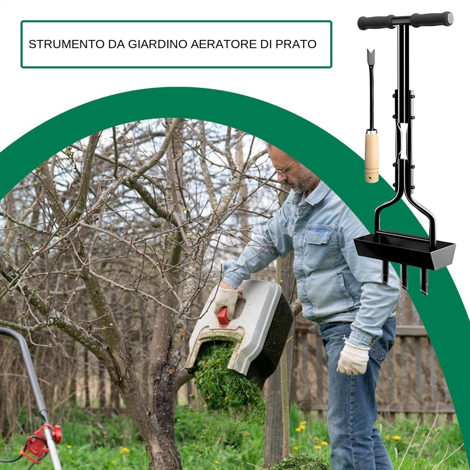 Carotatore per Cortile Carotatore Metallico Dissodante e Cura del Prato | Ferro da giardino in metallo, attrezzatura per la cura del prato per appassionati, agricoltori