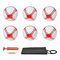 Amazon Basics - Set 6 Palloni Calcio Misura 4 con Pompa e Borsa