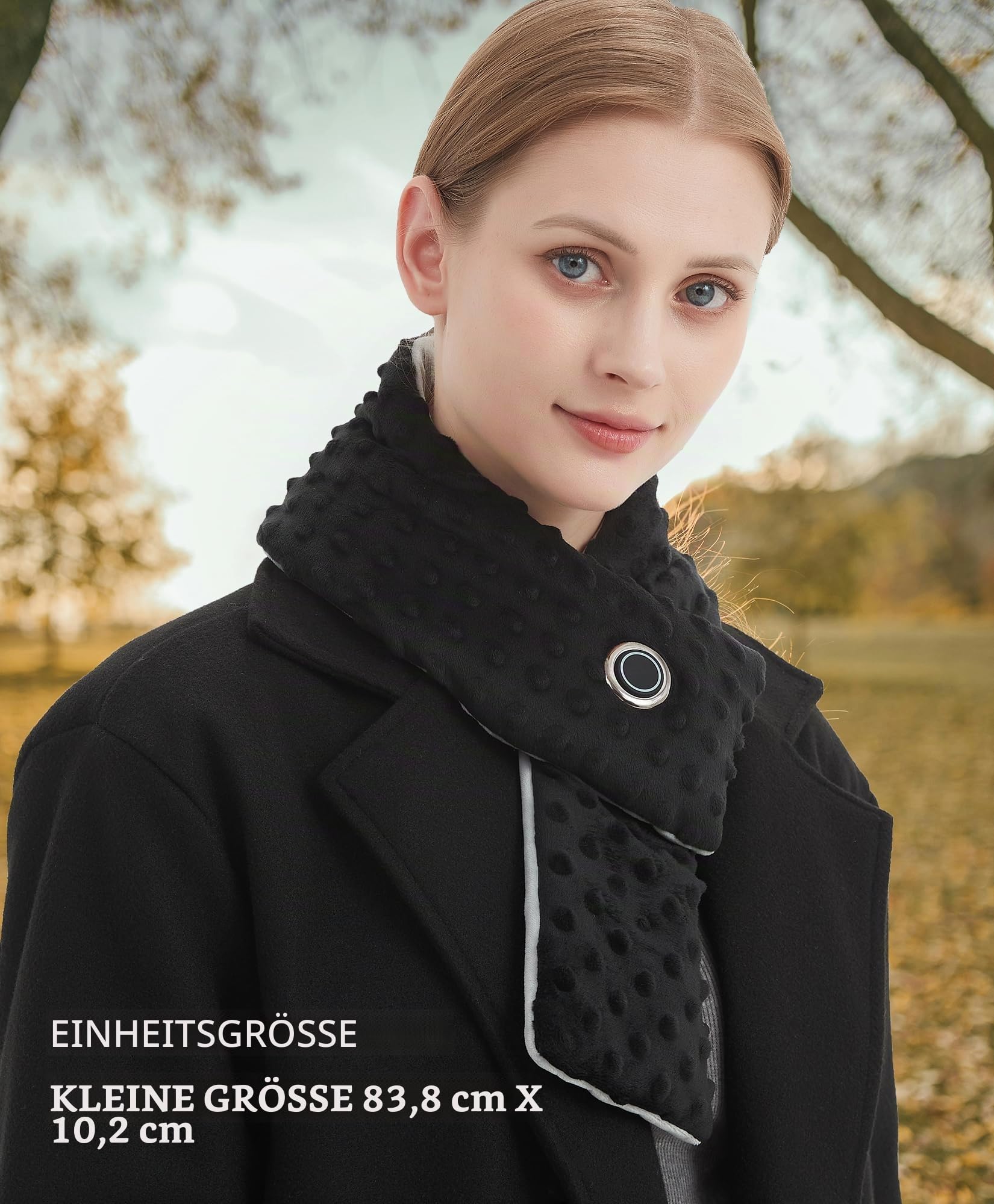 Graphen Beheizbarer Schal mit Power Bank USB Beheizter Nackenwickel für Damen Herren Kinder Fleece Heizkissen zur Halswärmer