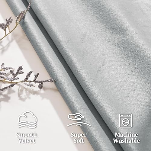 Miniatura 53 de Cortinas de terciopelo JIUZHEN, cortinas opacas suaves de terciopelo retro para dormitorio, cortinas elegantes con reducción de ruido y Rosa