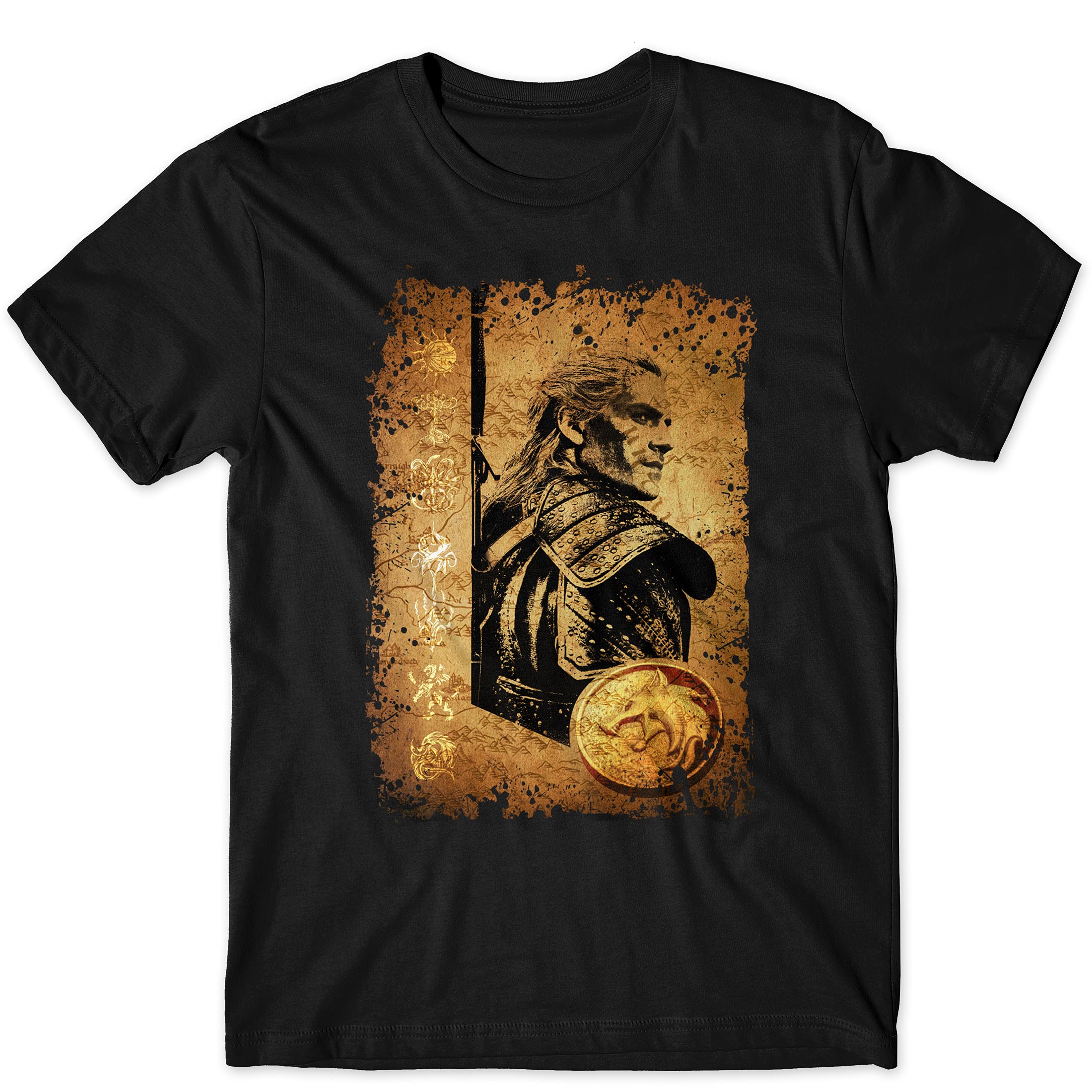 Fandom Republic Witcher Mapped UP Unisex Adult T-Shirt