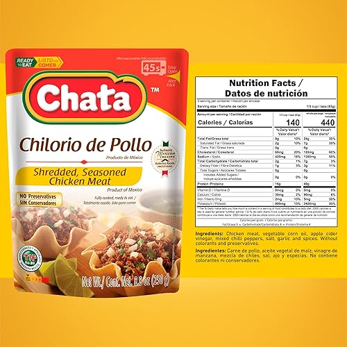 Miniatura 4 de Chata Paquete variado, carnes ralladas mexicanas con carne de cerdo, pollo, pavo y cerdo, 8.8 onzas (paquete de 6)