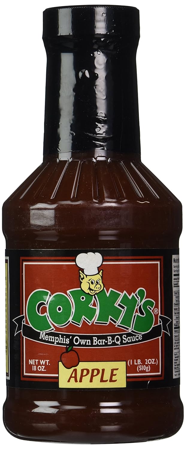 Corky's Memphis' Own Bar B Q Sauce * New Apple Flavor Barbecue Sauce * Net Weight 18 oz