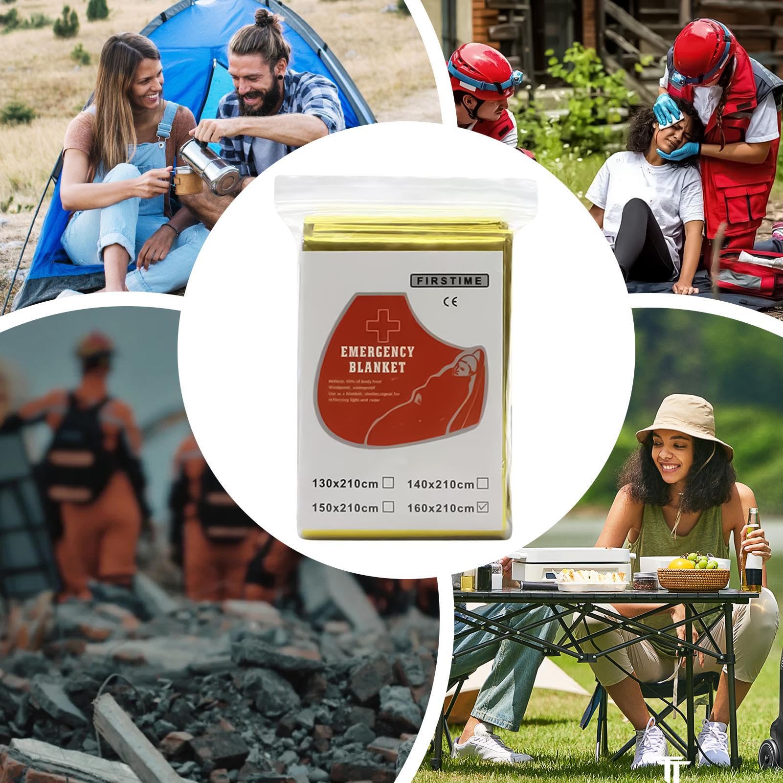 WEITING Couverture De Survie, Protection Isotherme pour Le Camping, Légère Réfléchissante Anti-Vent pour Randonnée Camping Urgence Voyage