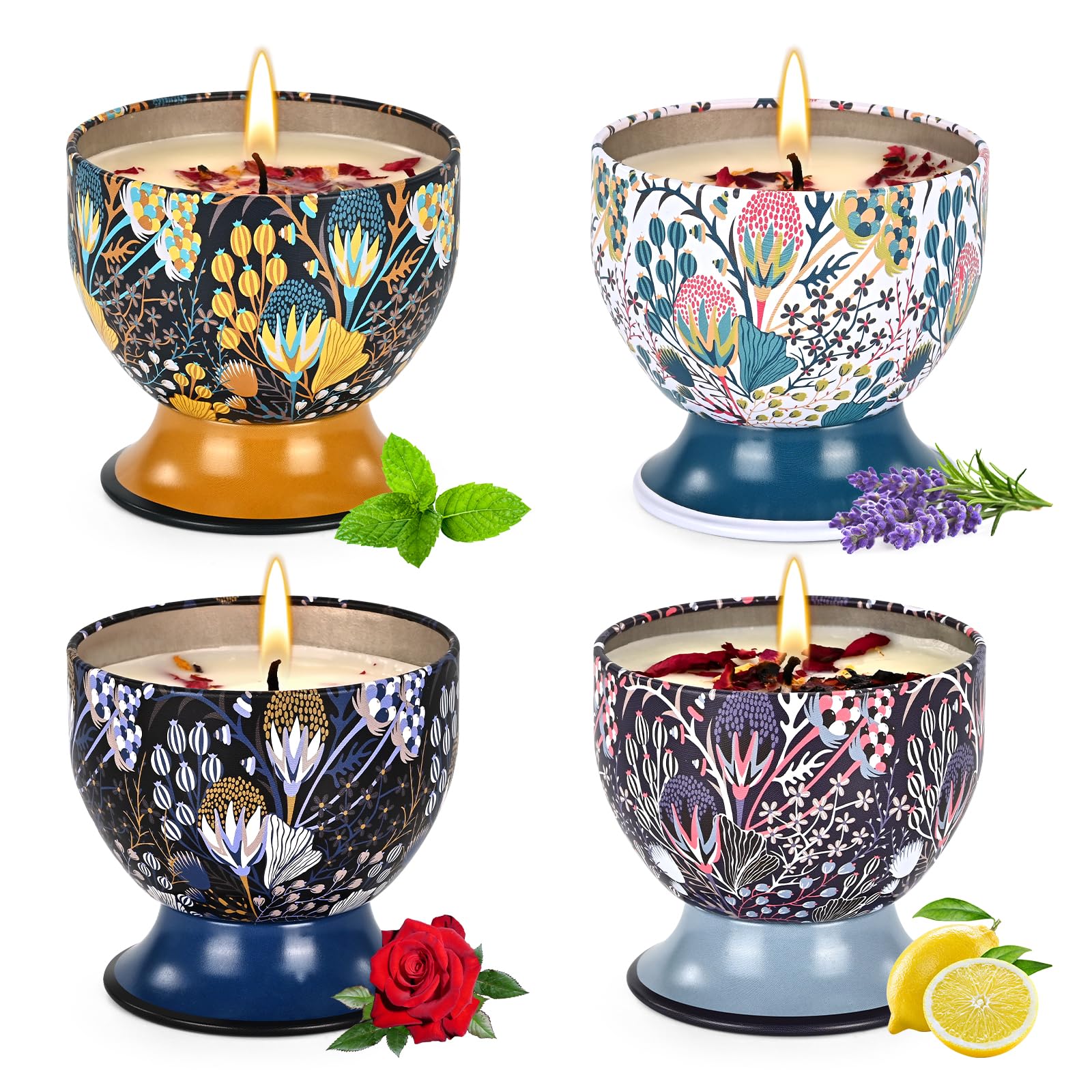 Scented Candles,Candle Gift Box Set, Aromatherapy Candles,Non-Toxic Aromatherapy Candles,Portable Jar Candles,100% Soy Wax Candles,Natural Non-Toxic Home Candles,Travel Candles,Unisex Gifts