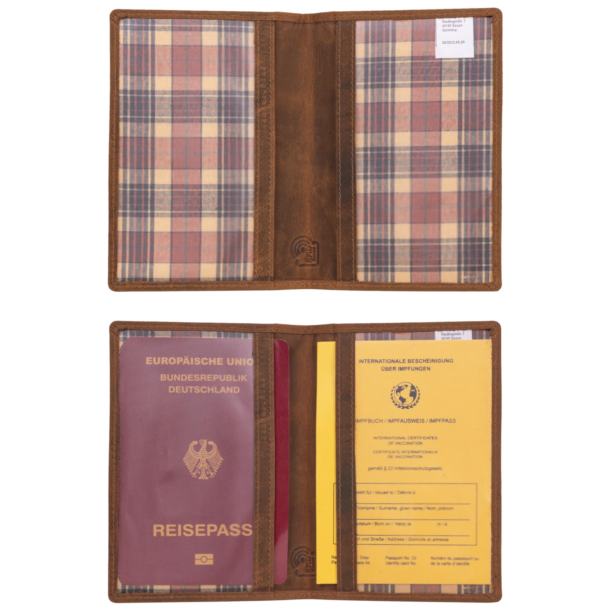 STILORD "Arthur Funda Pasaporte Cuero Accesorios Viaje Carpeta Identificación Cuero Genuino Caso Documentos Carpeta Color:Bergamo - marrón