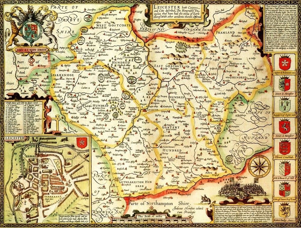 Leicestershire Historical 1610 Map 1000 Piece Puzzle (Paperback Book)