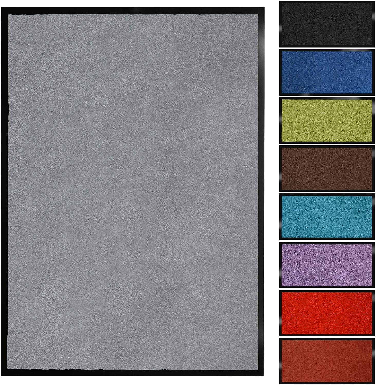 Zerbino Ingresso Casa - Tappeto Entrata Interno, Esterno con Alta capacità Assorbente e Spazzolante - Grigio - 60x180cm