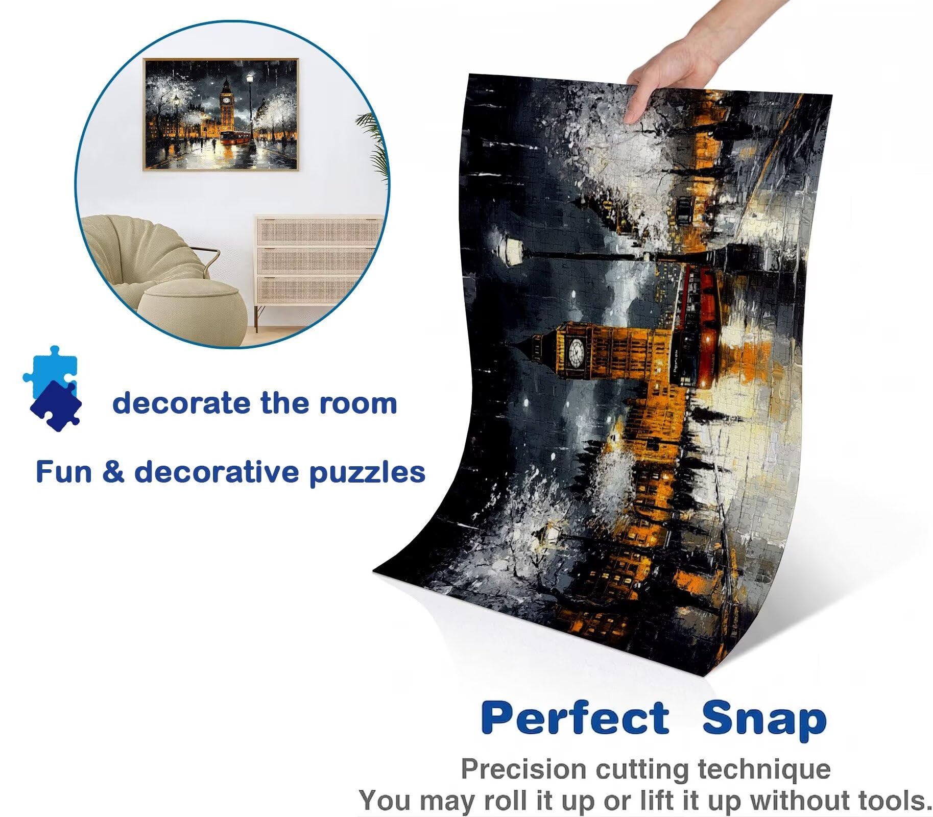 Puzzle 5000 elementów dla dorosłych, szary zegar puzzle trudne i kolorowe drewno, duża łamigłówka 156,5 x 105,5 cm, gra antystresowa z plakatem, dekoracja domu, prezent urodzinowy dla kobiet w0-322