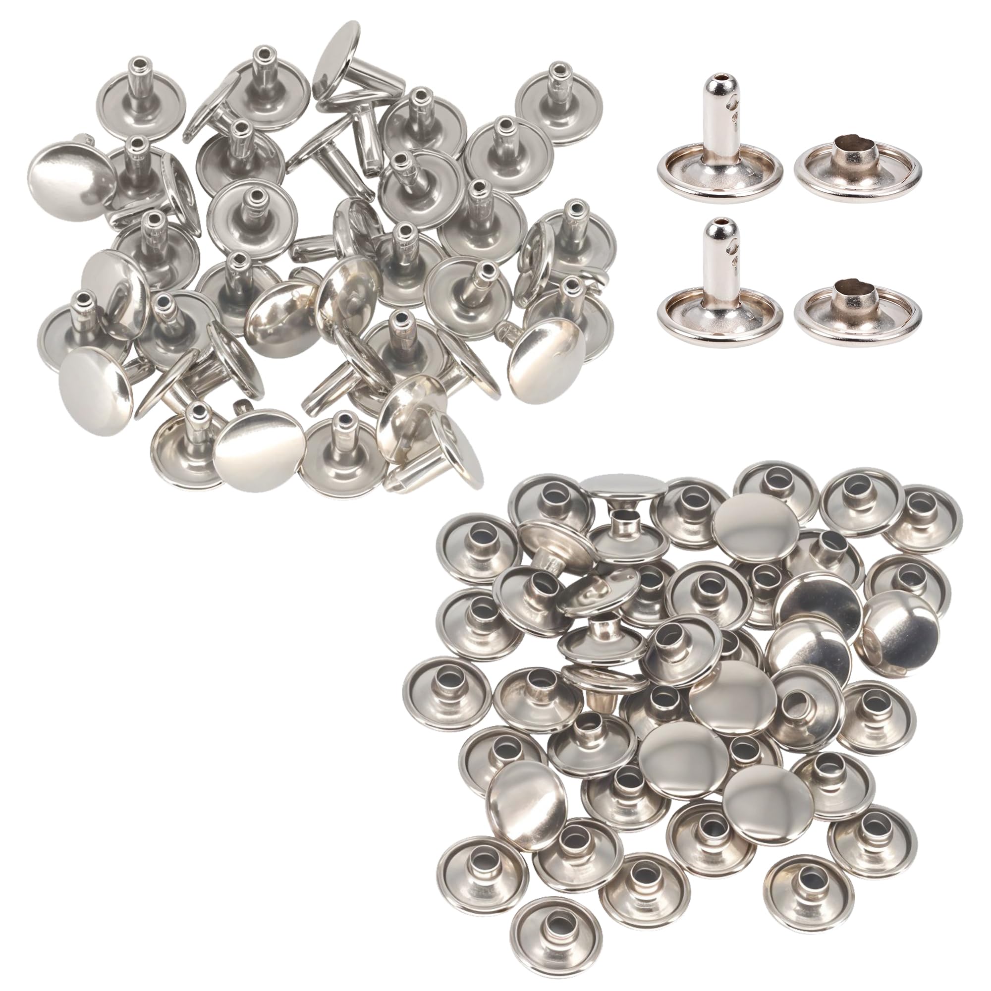 200 Set Rivetti Per Cuoio 10mm - Borchie Metalliche Per Riparazioni Fai-Da-Te Bronzo