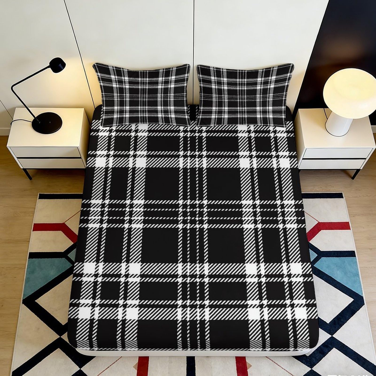 3D Printed Reindeer Christmas Fitted Sheet Microfiber Deep Pocket Non-Slip Bedroom Bedding Santa Mattress Fitted Cover 120x200x25cm