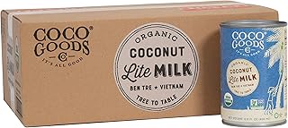 CocoGoodsCo Vietnam Single-Origin Organic Coconut Milk Lite/Light/Low-fat 13.5 fl. oz - Gluten-free, Non-GMO, Vegan, & Dai...