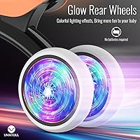 Vista 5 de Umatoll Juguetes de bicicleta de equilibrio para bebés de 1 año, asiento ajustable, regalos de cumpleaños para niños de 12 a 24 meses