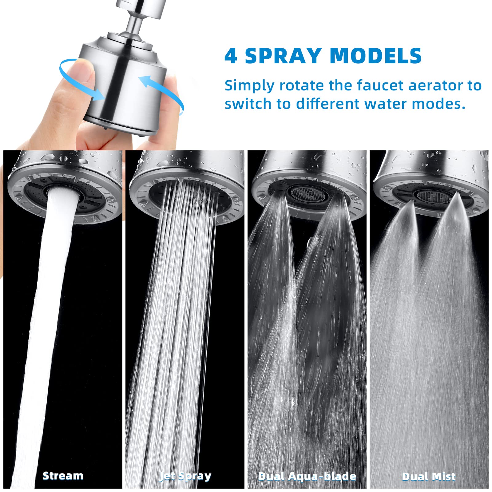 Robinet-raccord,ROVOGO-Aérateur D'évier De Cuisine Avec Pulvérisateur à