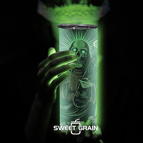 Miniatura 10 de Vasos de sublimación que brillan en la oscuridad (paquete de 25)  Vasos de sublimación luminosos de 20 onzas delgados con tapa, popote y caja