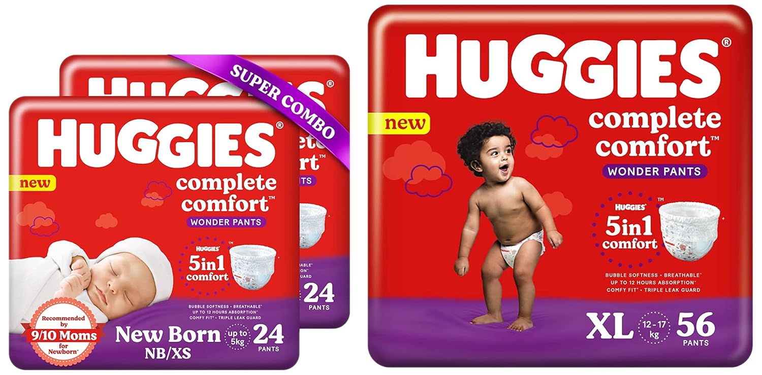 Buy Huggies Wonder Pants, Extra Large (XL) Size Diapers, 56 Count & Huggies Wonder Pants, Extra