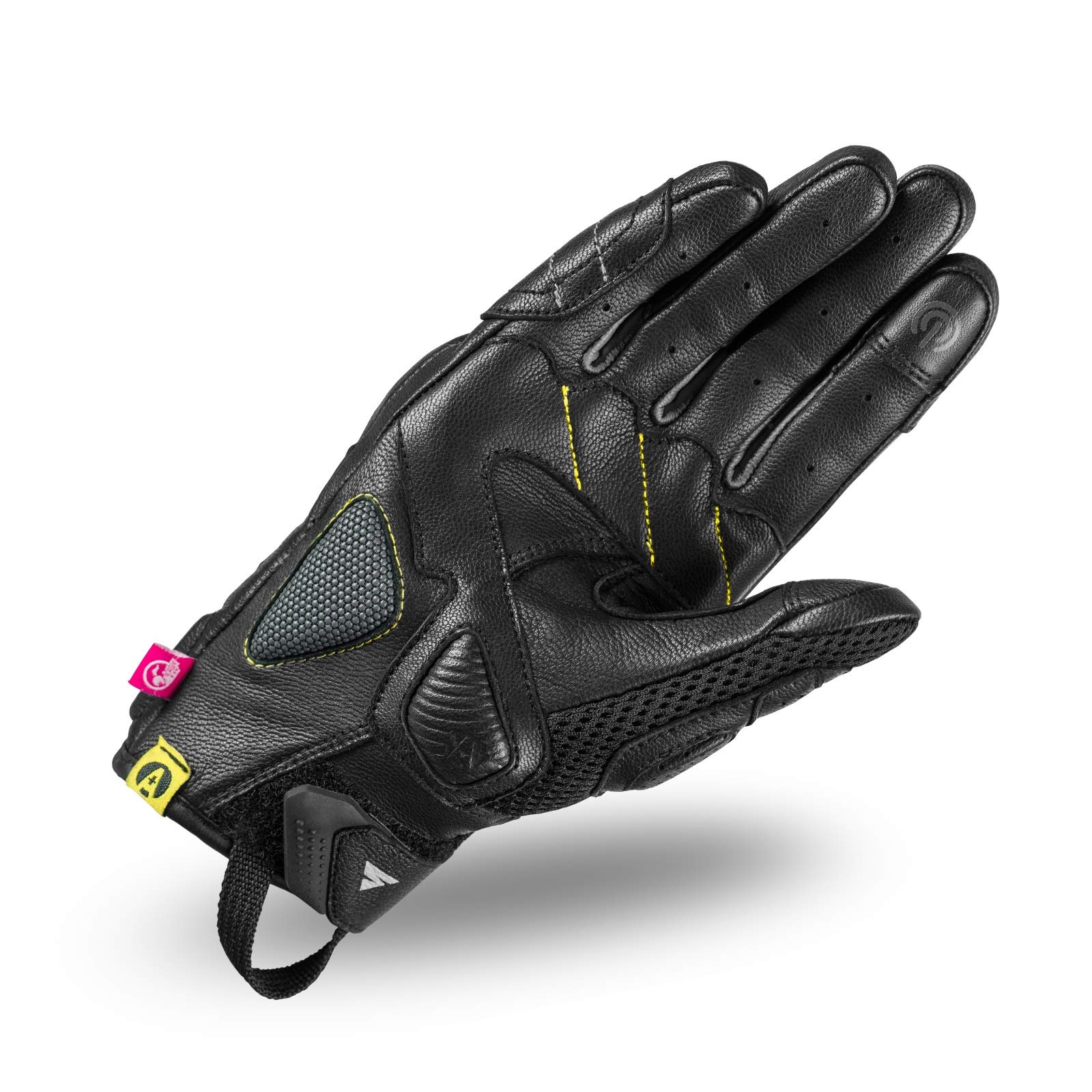 SHIMA RUSH Motorradhandschuhe - Atmungsaktive, Verstärkte, Stadt, Sommer, Touchscreen Handschuhe mit Knöchelprotektor, Handgelenk und Finger Aufpralldämpfer (Damen, Schwarz, S)
