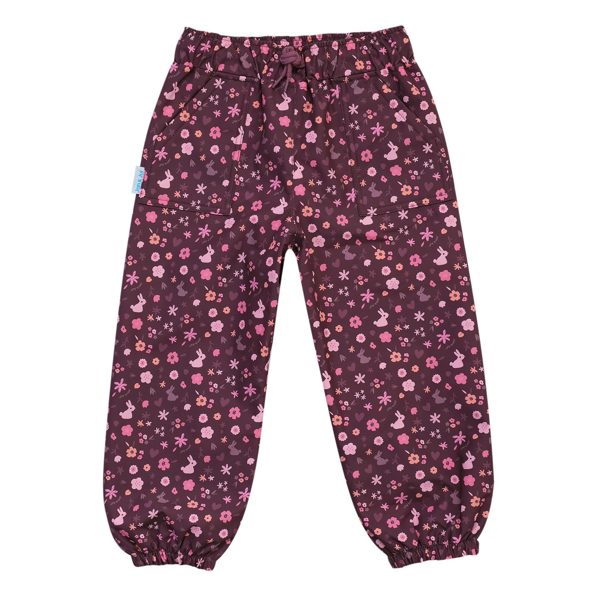 JAN &amp; JUL Girls' Puddle-Dry Rain Pants for Toddlers