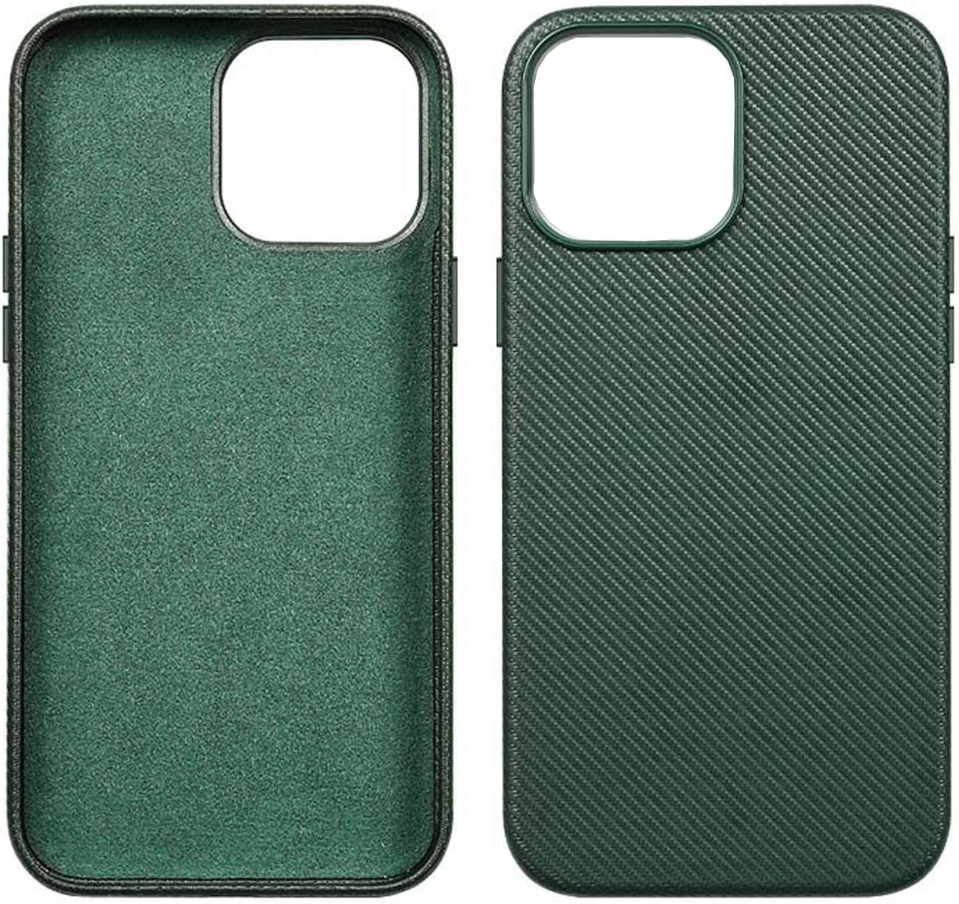 Coque cuir iPhone 13 vert haute résistance et induction premium - 8