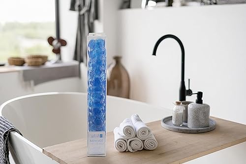 Miniatura 7 de Splash Home Tapete antideslizante para bañera con 58 ventosas y orificios de drenaje, 27 pulgadas de largo x 15 pulgadas de ancho, lavable a
