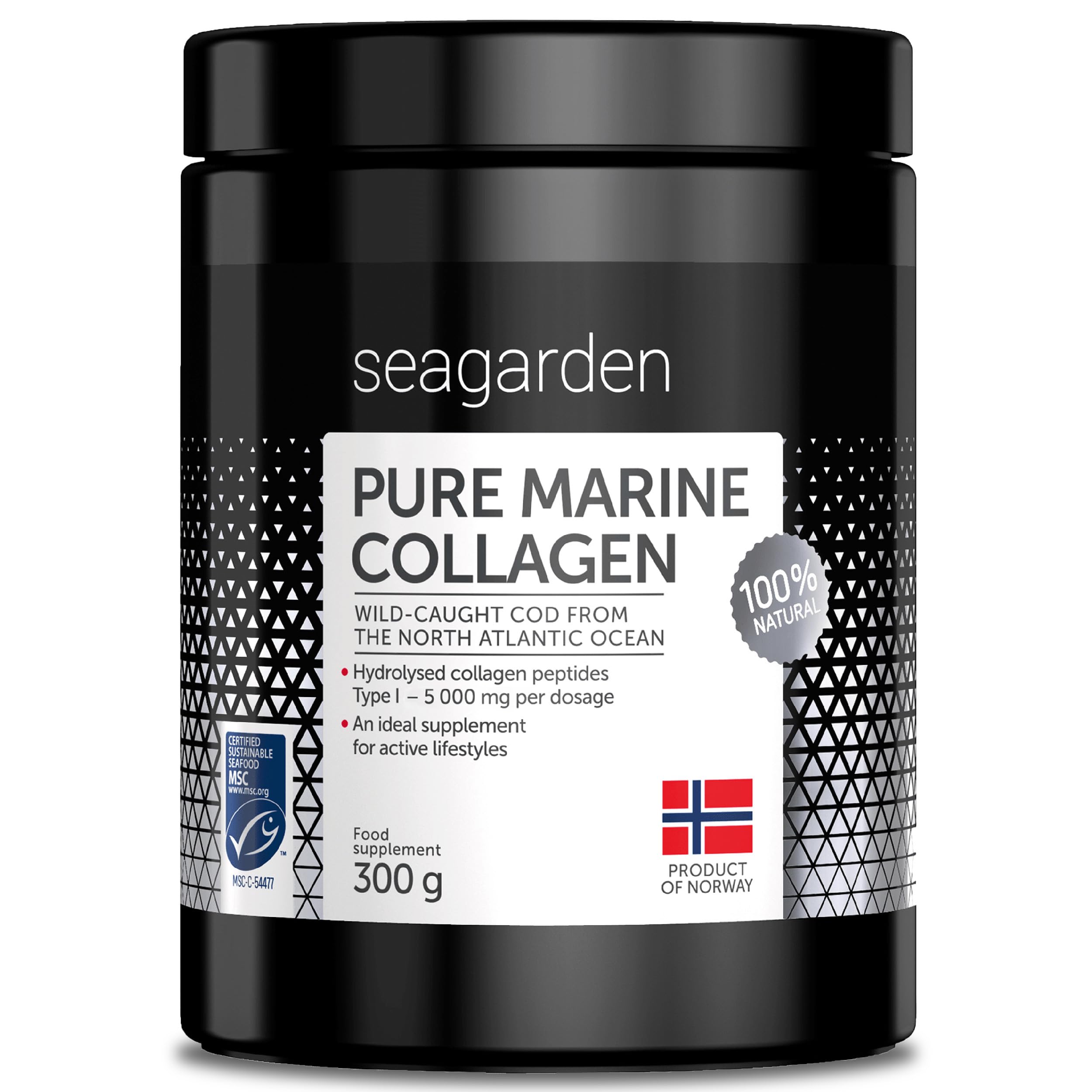 Norwegian Pure Marine Collagen Powder I Wild-Caught Fish from North Atlantic Ocean I 2-Months Supply I Hydrolysate Peptides | Supplement for Skin, Hair & Body I Halal -Certified I 100% Natural I 300 g