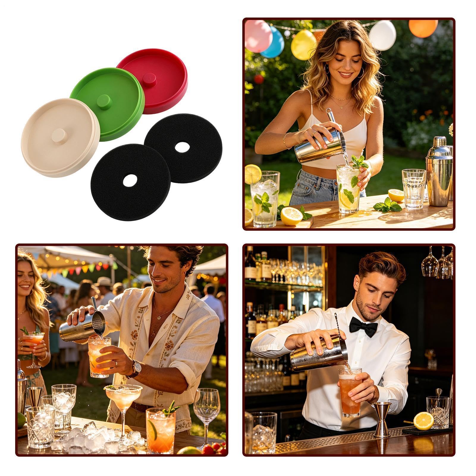 Glass Rimmer - Dispenser pieghevole a 3 livelli per cocktail, sale e zucchero, organizer compatto per bar, stazione di preparazione rapida per margarita, strumento professionale per , forniture