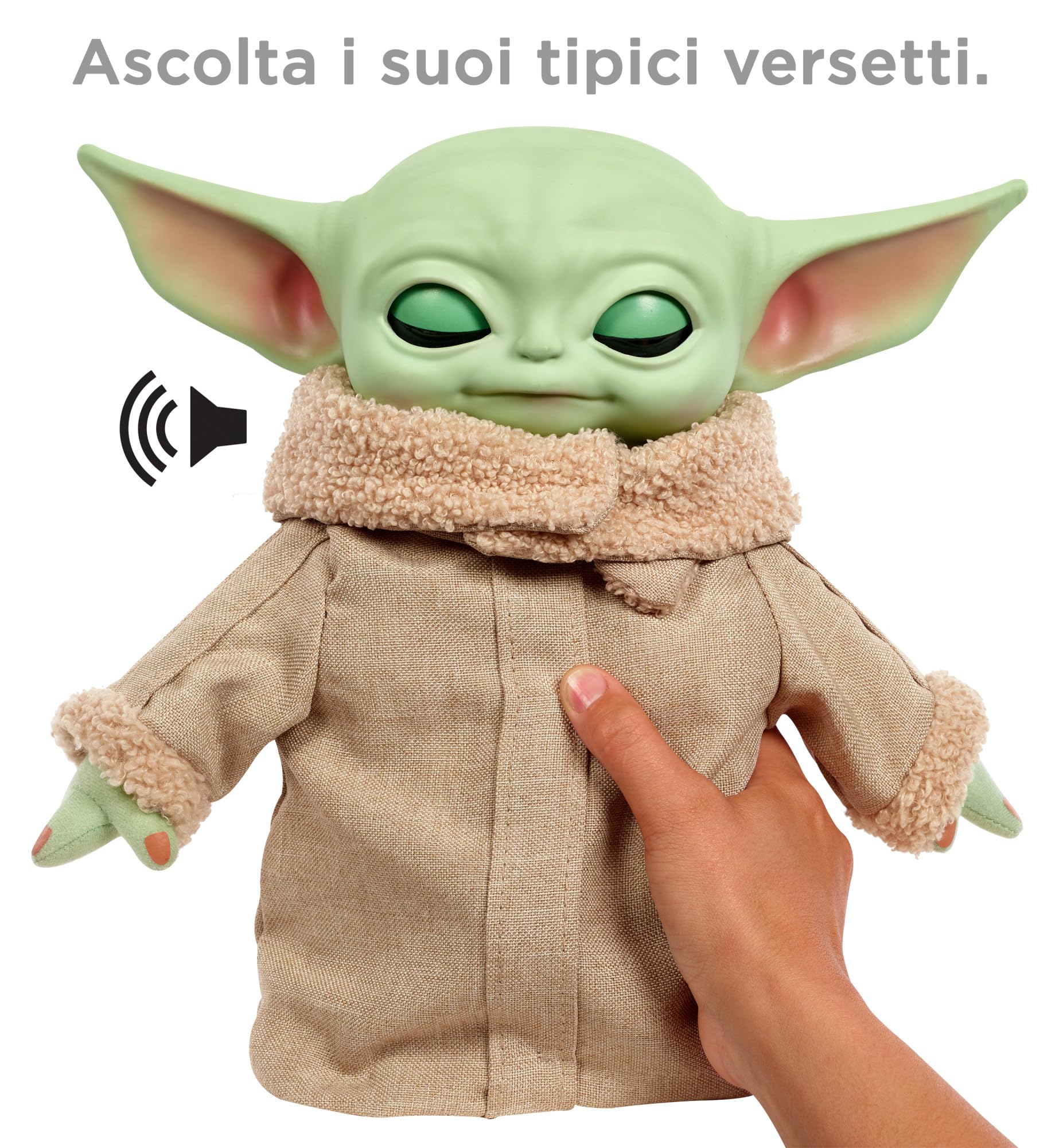 Mattel Star Wars - Grogu Potere della Forza Peluche con suoni e movimenti, alto 28 cm, con dettagli autentici, da collezione per i fan di Star Wars, Giocattolo e regalo per Bambini 3+ Anni, HJM25