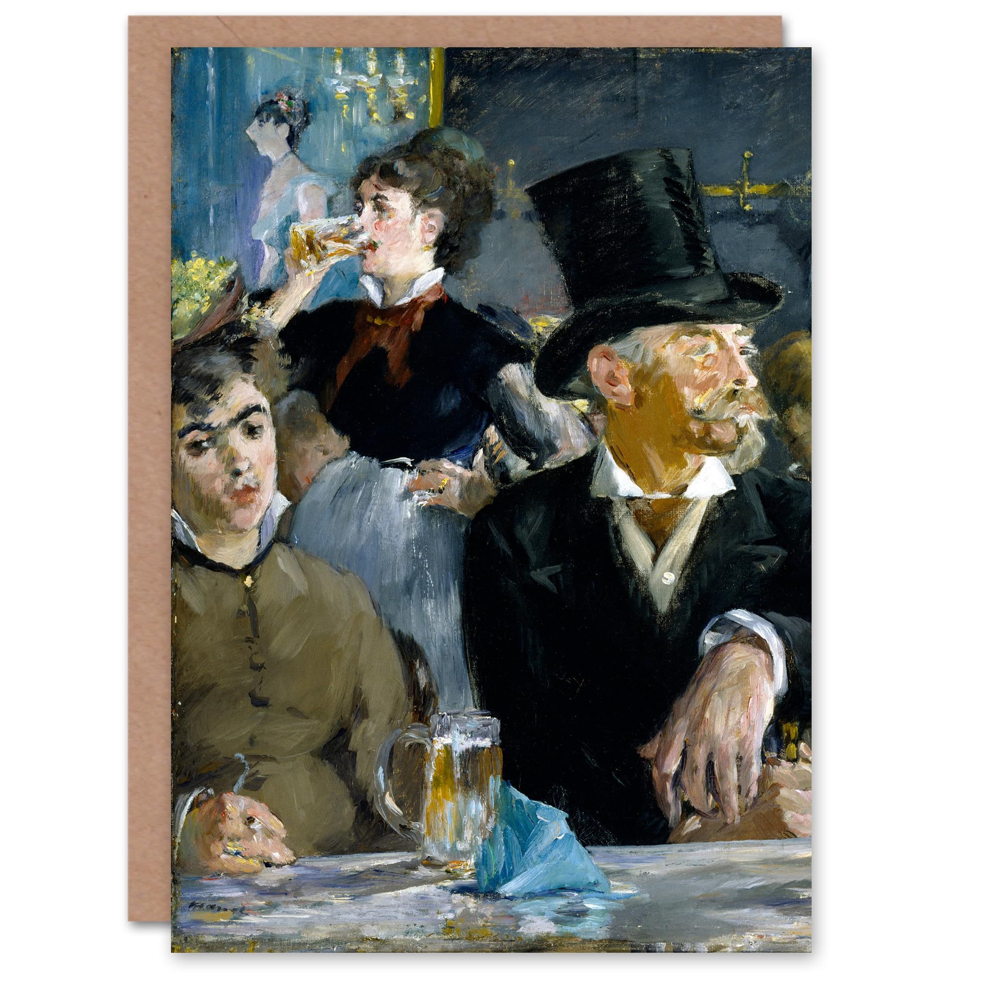 Artery8 Edouard Manet Art Card At the Cafe Paris Nightlife Scene
