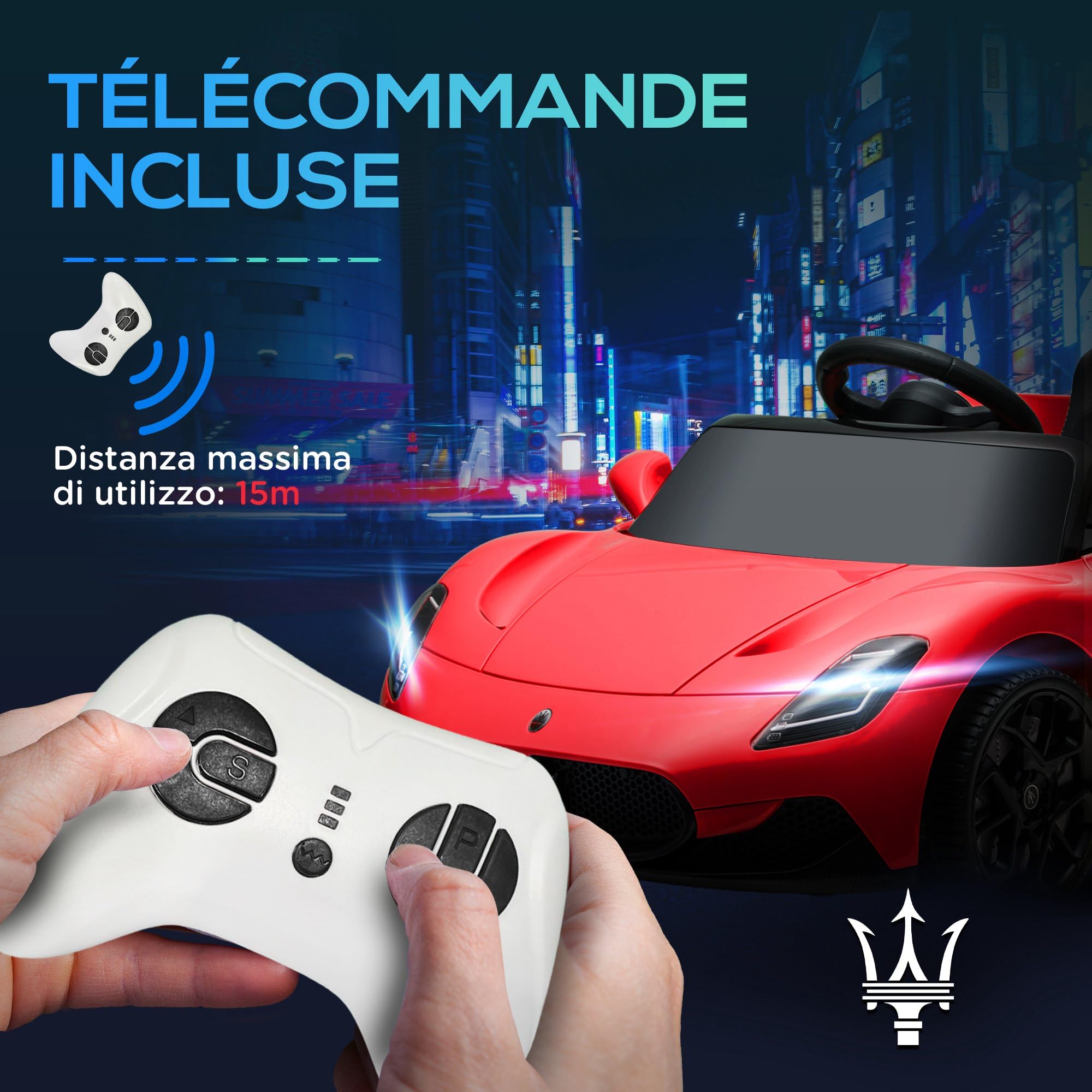 AIYAPLAY Voiture Électrique Enfants sous Licence Maserati MC20 12V Rouge