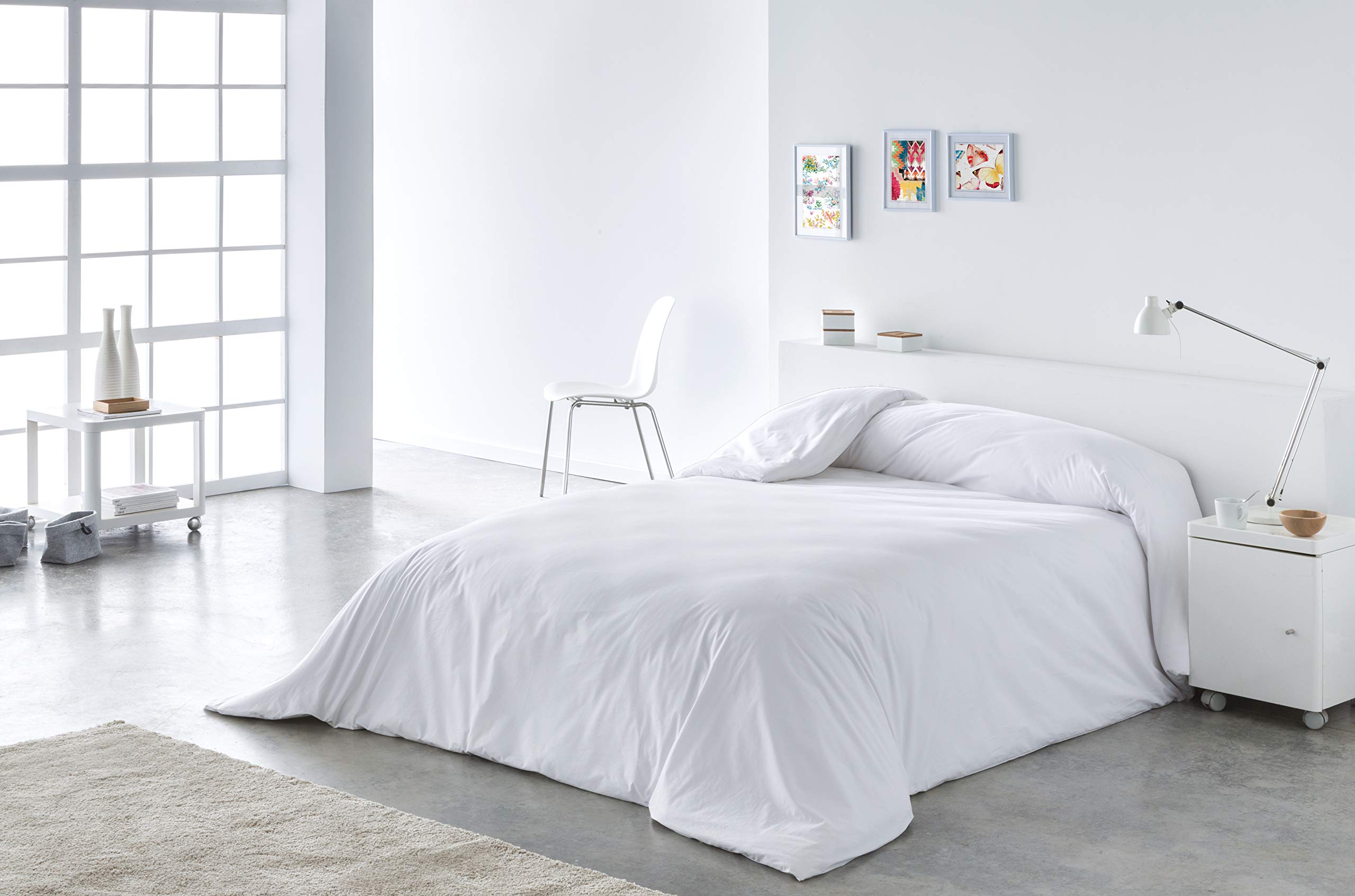 Lucena Cantos - Copripiumino Liscio - (250 x 270, Bianco)