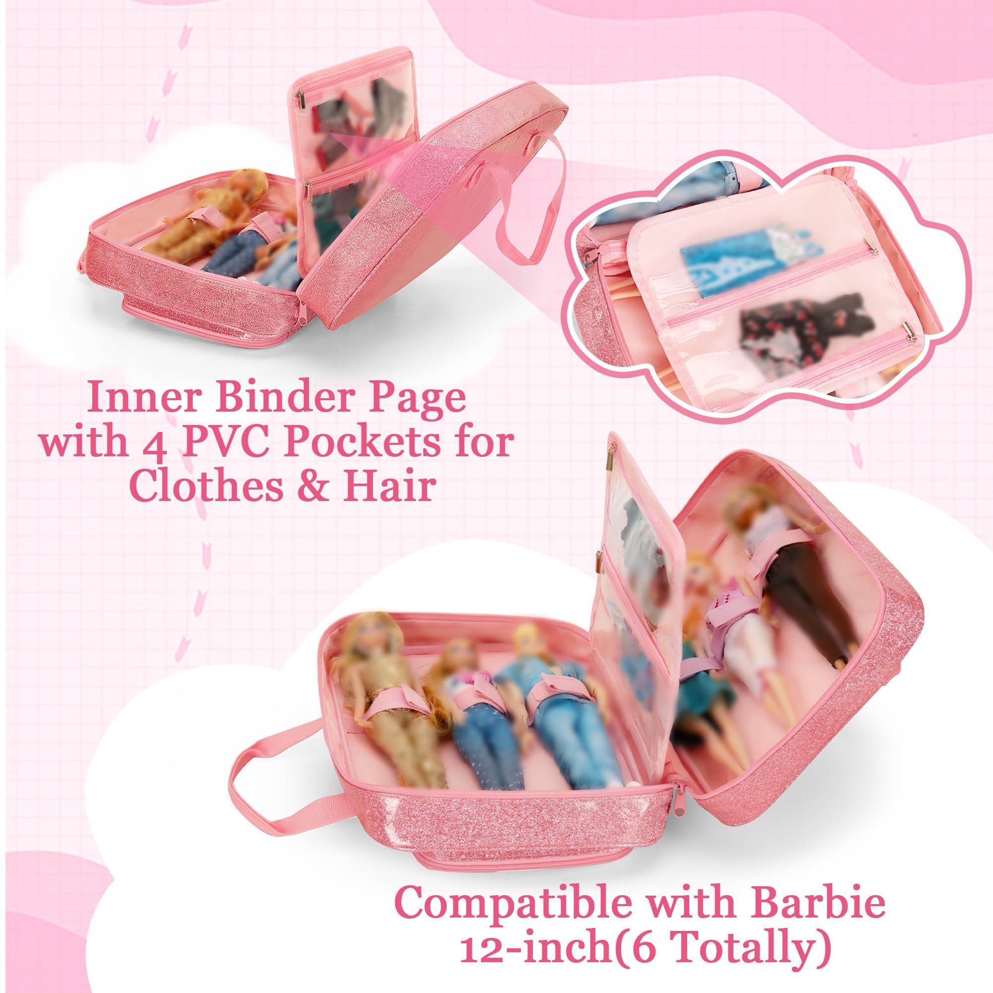 LoDrid Dolls Carrying Case Compatible with Barbie Dolls 12-Inch - Image 2