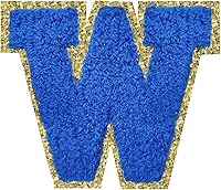 Vista 149 de SPRT - Parches de letras de chenilla universitaria con purpurina, parche de letras blancas para planchar con letras del alfabeto para disfraz