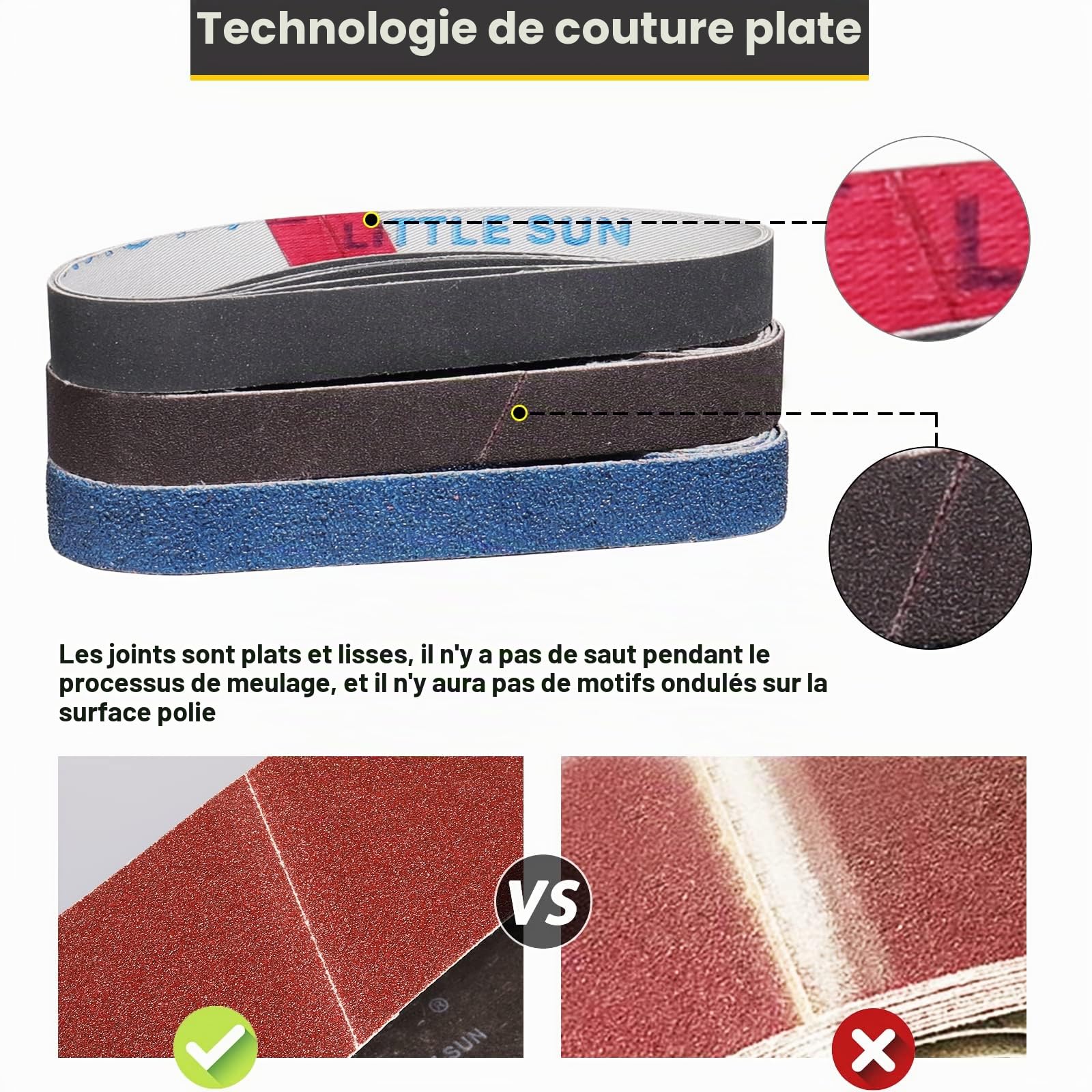 Bandes Abrasives pour Affûteur de Couteaux 12.5X 305 mm-24 Pcs Kit de Bandes de Remplacement Compatible avec Work Sharp Knife&Tool Sharpener,4X Grain80/120/240/400/800/1000 Bande de Ponceuse