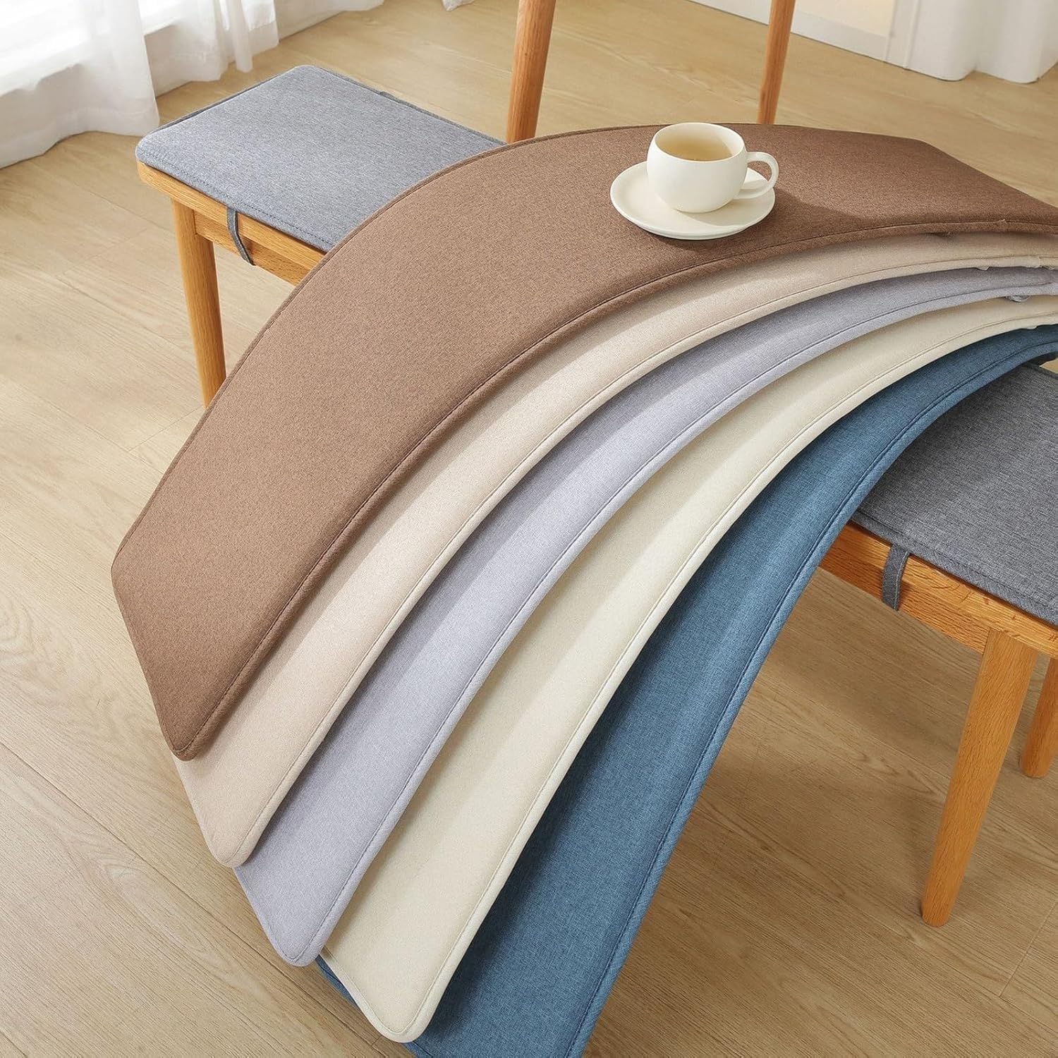 Cuscino per panchine da esterno/interno, antiscivolo, impermeabile, 35 x 200 cm, 35 x 120 cm, 40 x 170 cm, adatto a 2-3 posti, grigio scuro/blu, perfetto per dondolo da patio, bordo piscina