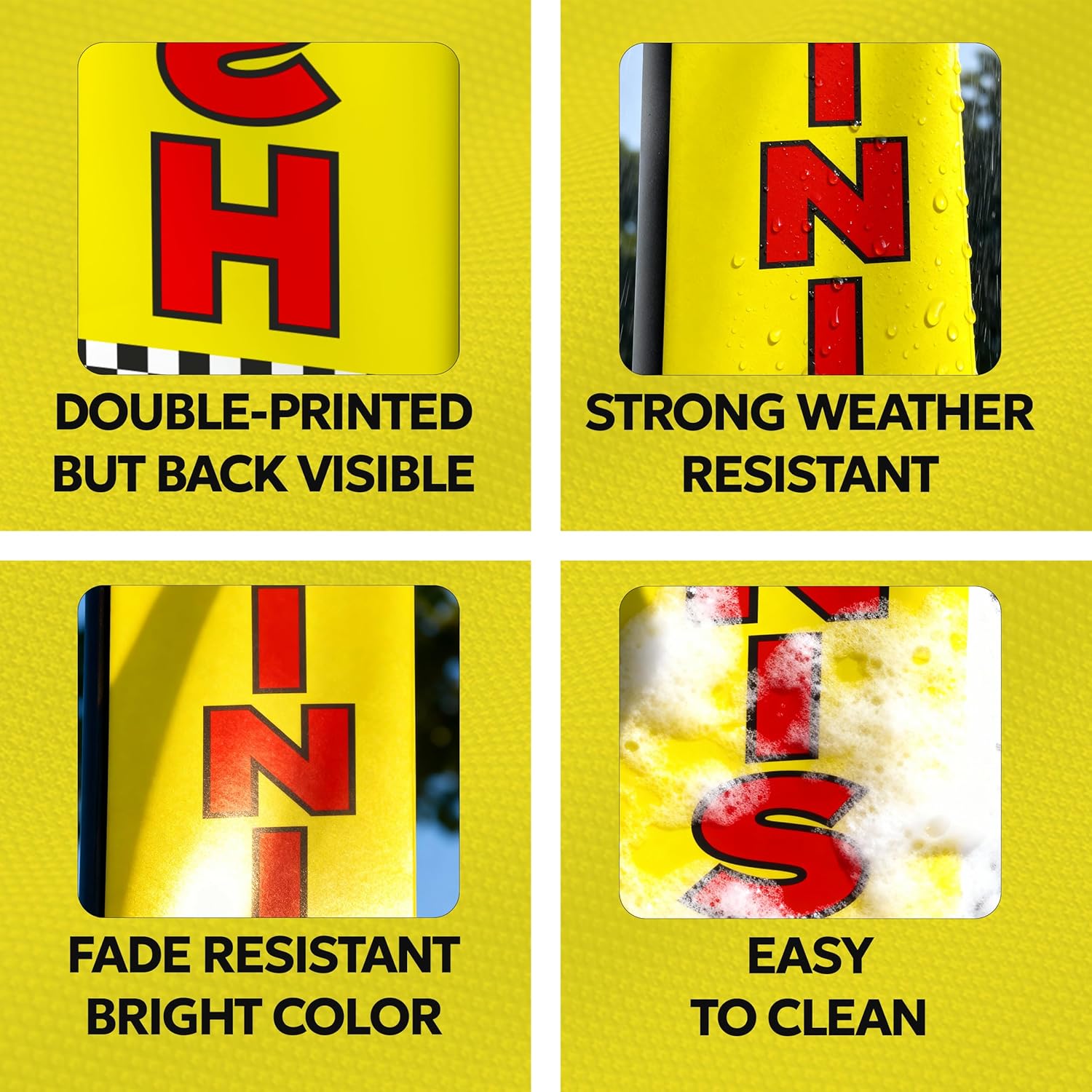 Start and Finish Line Banner - Racing Flags - Finish Line Banner - Set of Three Feather Flags Banners for Events & Festivals 12ft x 2.5ft (Pole not included) - Image 3