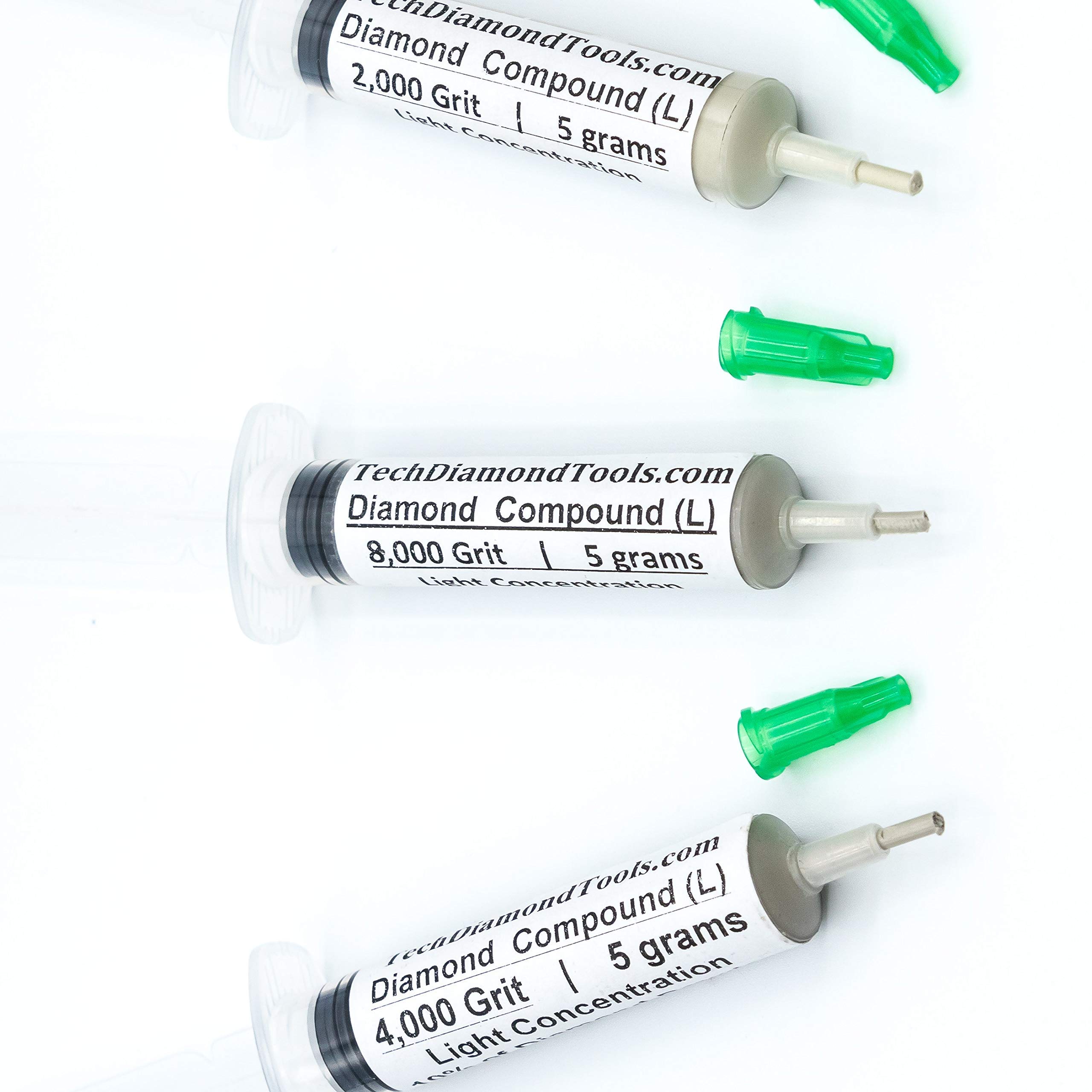 TechDiamondTools Kit of 3 Diamond Polishing Compound Polishing Paste USA Made 2000 4000 8000 Grit for Marble Glass Metal Rock Jewelry Resin Silver Gemstone with 10% of Diamond Powder