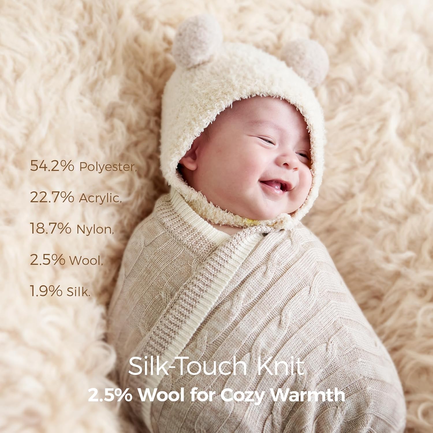 Momcozy Knit Nursing Cover – Soft & Cozy Full Coverage Nursing Shawl for Breastfeeding and Pumping, Versatile Fall/Winter
