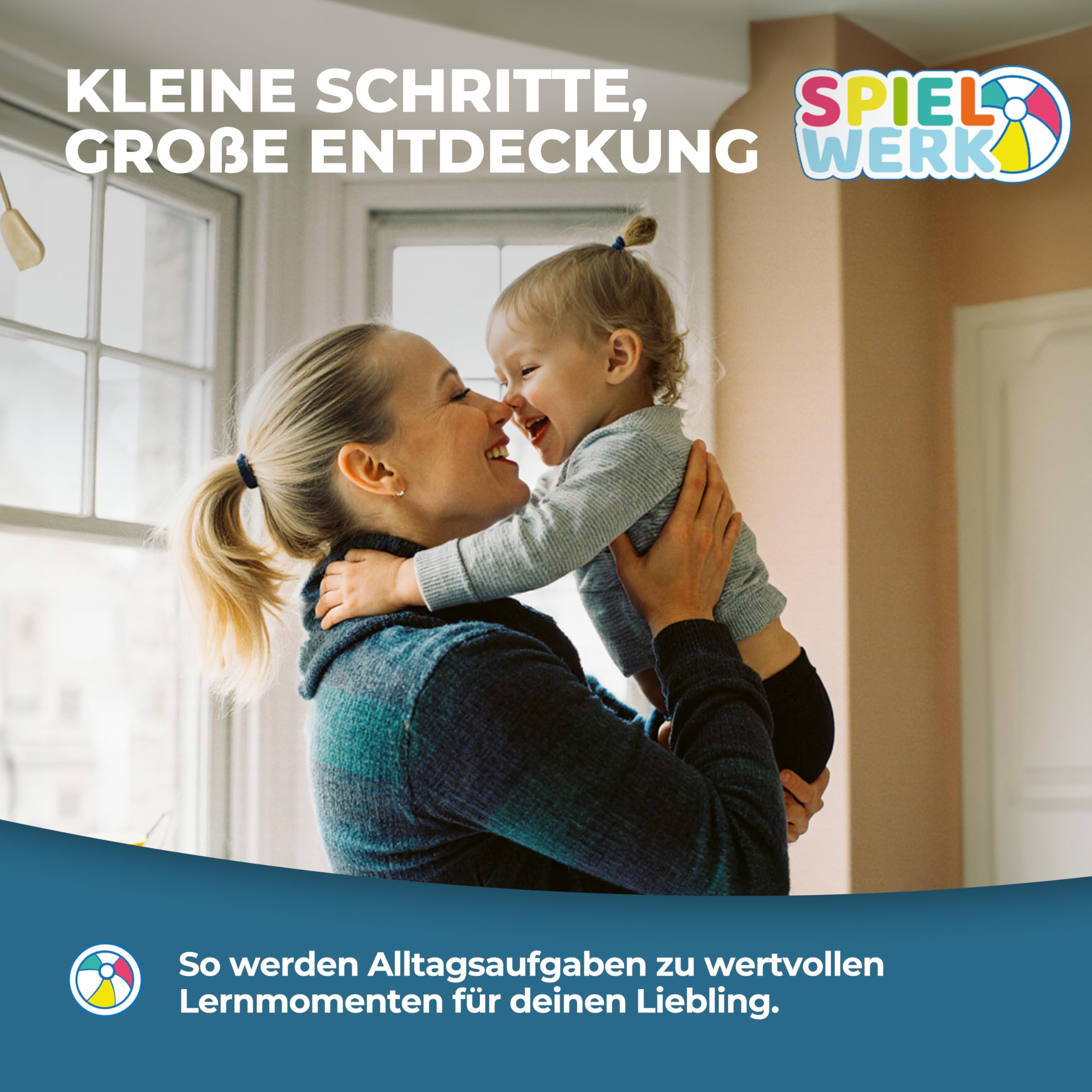 Spielwerk® Lernturm ab 2 Jahren Kinder mit Tafel Montessori 93cm Hoch Learning Tower 100kg Belastbar Trittschemel Kiefer Lernstuhl Küche Weiß Holz