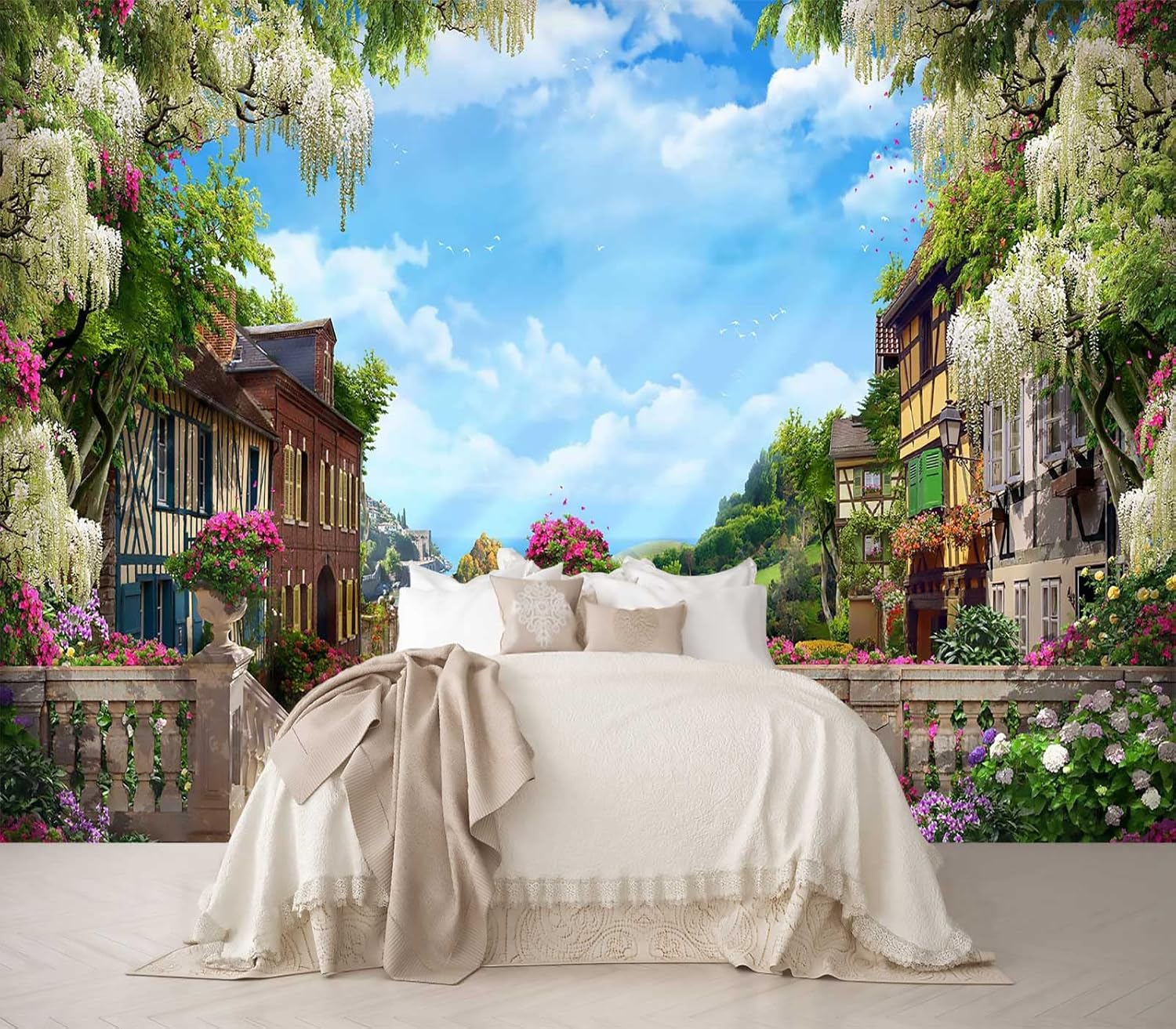 Wall Murals for Bedroom Venice Garden Large Mural Wallpaper Wall Stickers 151''x105''(Not Self-Adhesive)