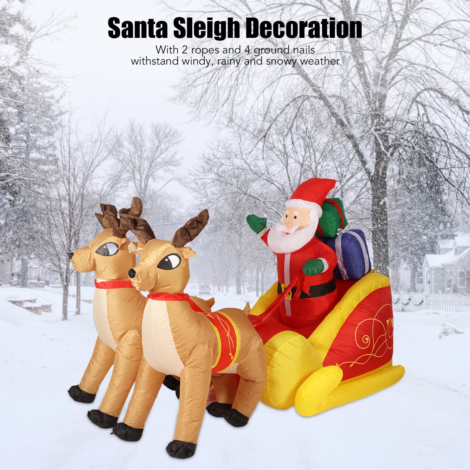 Amazon.co.jp: クリスマスインフレータブルサンタクロースとそりに2頭