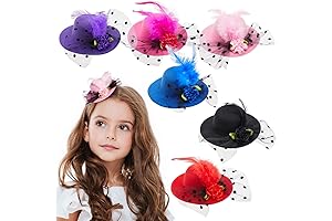 Women's 6-Piece Clip-On Fascinator Hats: A Tea Party Delight