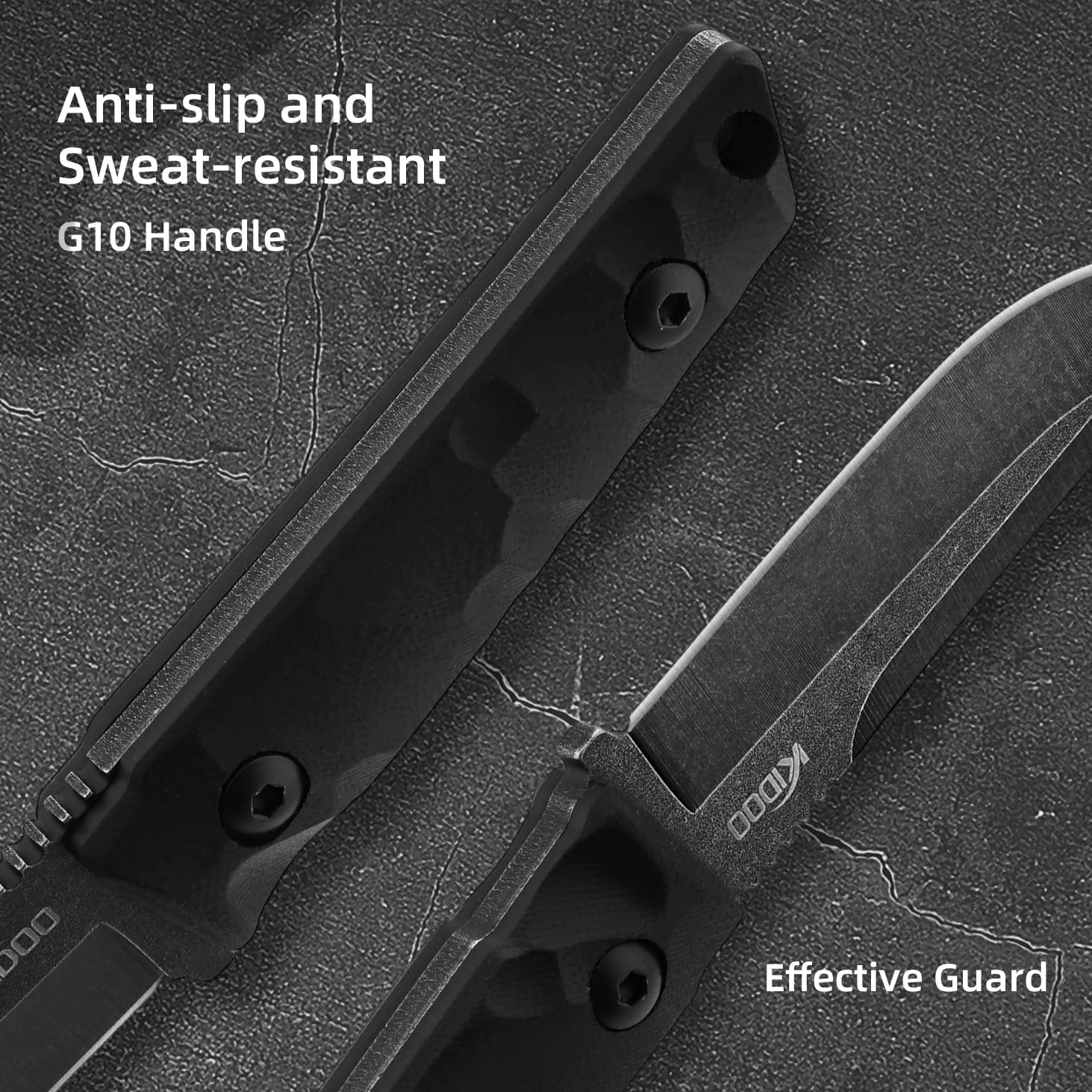 KIDOO Small Fixed Blade Knife Survival Knife Fixed Blade Knife with Kydex Sheath, 7.67"Tactical Knife EDC3cr15 Steel, Full Tang Knife with G10 Handle, Outdoor Hunting Camping Knives for Survival Hiking Bushcraft