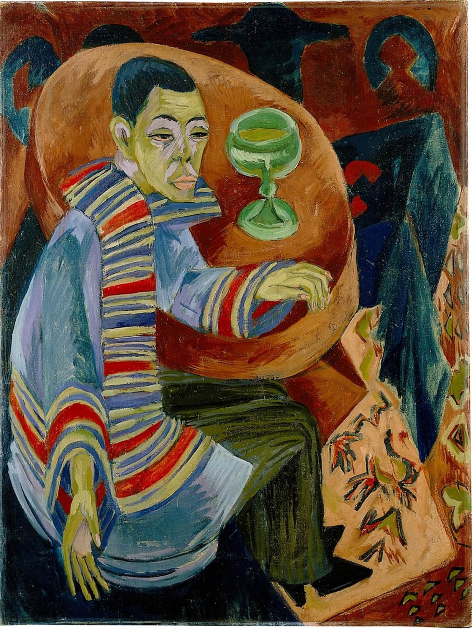 Poster décoration autoportrait Ernst Ludwig Kirchner pour sublimer un mur de chambre