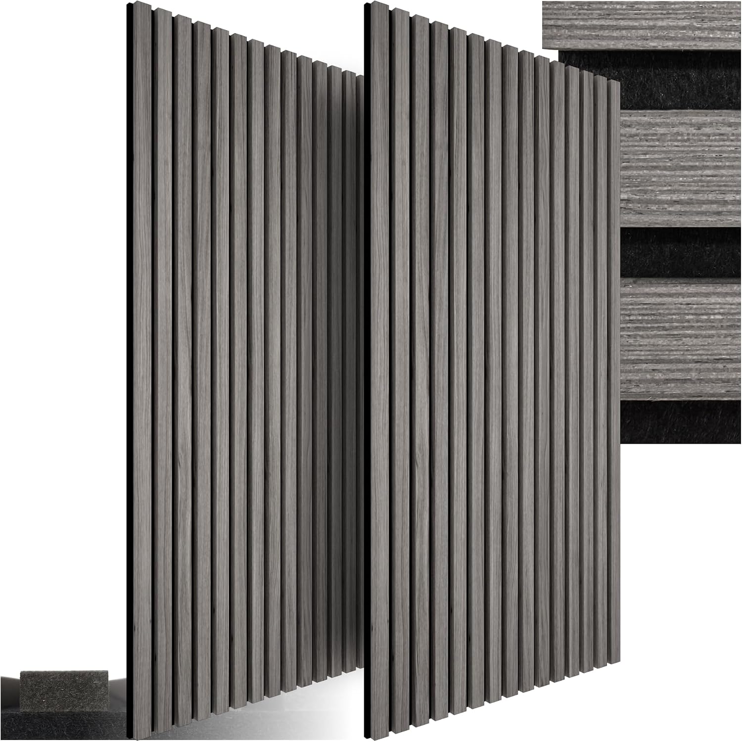 tectake® Set di 2 Pannelli Acustici Effetto Legno, Pannelli ...