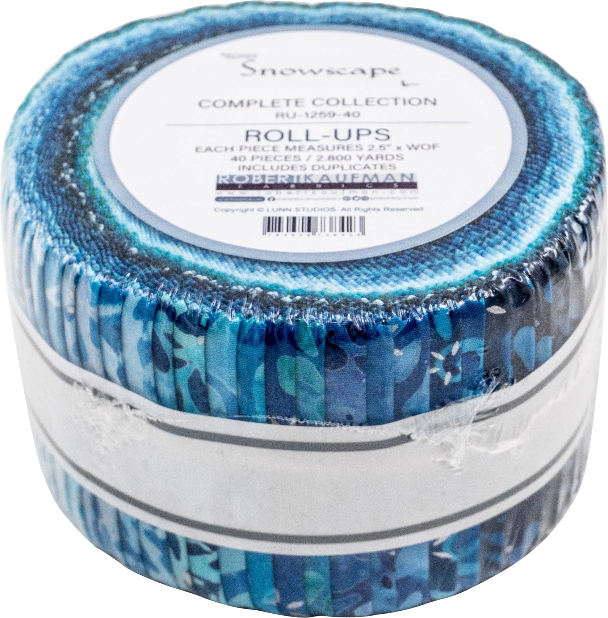 Lunn Studios Artisan Batiks Snowscape 40 2.5-inch Strips Jelly Roll Robert Kaufman RU-1259-40