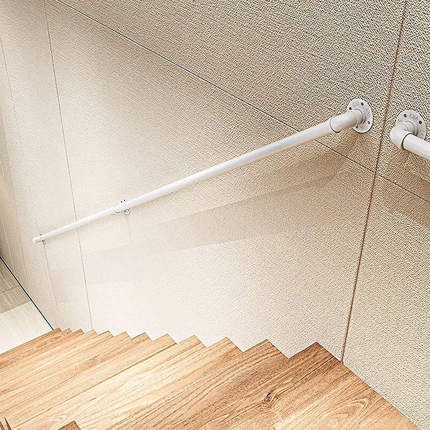 (1ft-20ft) Staircase Handrail. Complete Kit. Wrought Iron Banister Rail Wall Support Hand Railings, Old Man Children Stair Grab Bar Kit (Color : B, Size : 1ft)