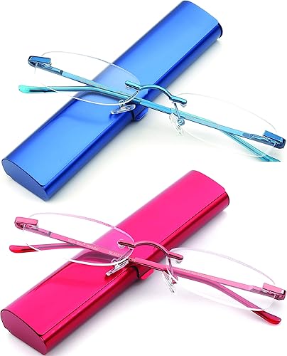 Miniatura 8 de Paquete de 2 anteojos de lectura compactos sin montura en tubo ligero de aluminio