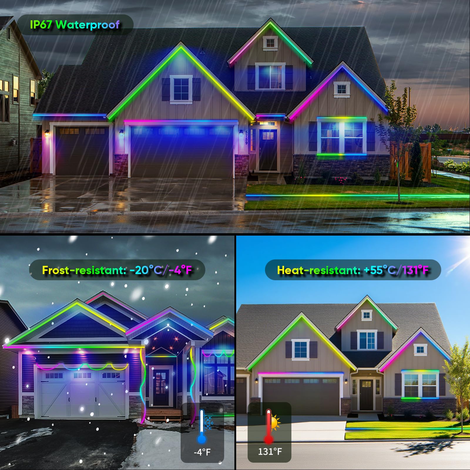 iNextStation Neon LED Streifen 5M, 5V USB RGB LED Stripmit Fernbedienung | IP67 Wasserdicht Schlauch , APP Steuerung Musik Sync Timer, 360° Rund Farbwechsel Lichtband für Spielraum Party Oudoor Deko