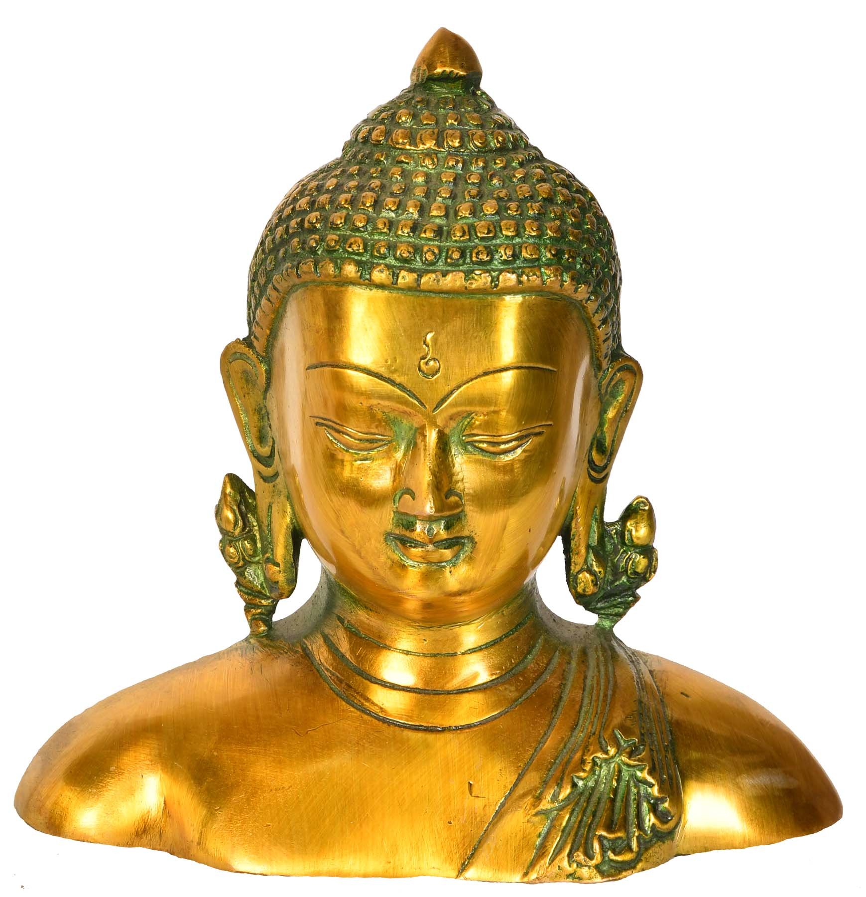 Statue de Bouddha laiton jaune Exotic India pour réduire le stress